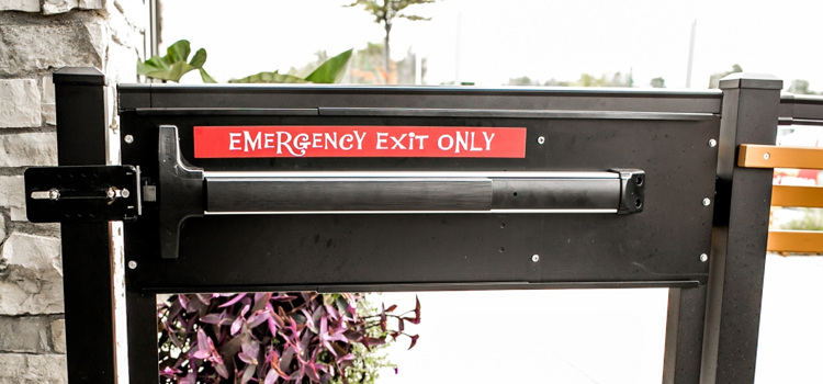 emergency push bar installation in Phelan